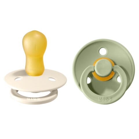 Napp Colour 2-pack Latex Rund - Ivory/Sage BIBS