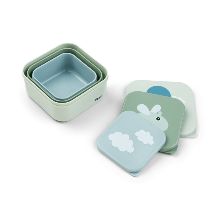 Snacksbox 3-pack Happy Clouds - Green Done By Deer