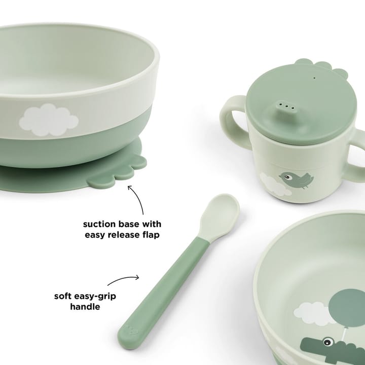 Bestickset Happy Clouds - Green Done By Deer