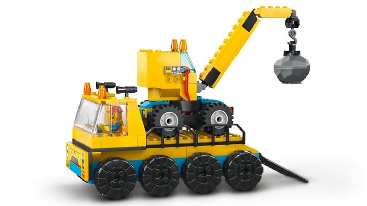 Byggfordon och Kran med Rivningskula LEGO