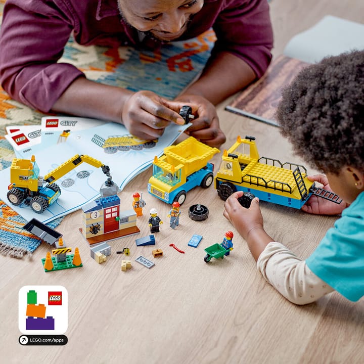 Byggfordon och Kran med Rivningskula LEGO