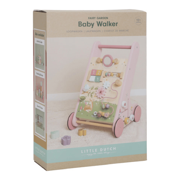 Multiaktivitets Gå-Vagn Fairy Garden - Rosa Little Dutch
