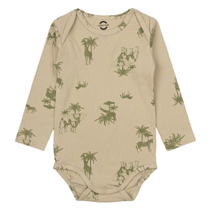2-Pack Långärmad Body - Gray Green MIKK-LINE