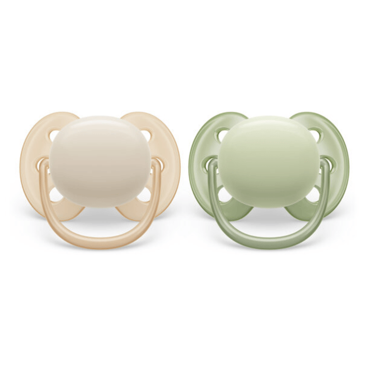 Napp Ultra Soft 2-pack 0-6 m - Beige/Grön Philips Avent