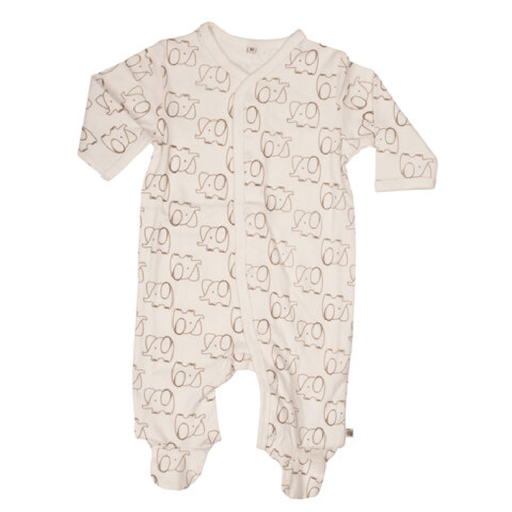Långärmad Pyjamas med Fot 2-pack - Offwhite Pippi