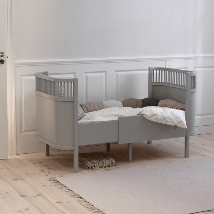 Växasäng 2 i 1 Baby & Juniorsäng - Stone Grey Sebra